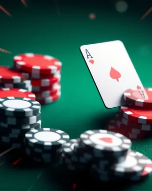 Blackjack Table with Cards and Chips - Casino Game Success