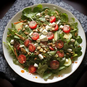 Healthy Vegetarian Salad with Black Beans and Tomatoes