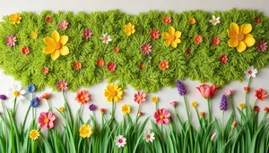 Colorful Floral Blooms in Summer Meadow