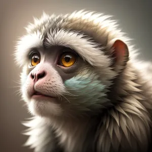 Playful primate with curious eyes.