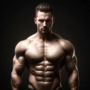 Power-packed, Muscular Bodybuilder Portrait