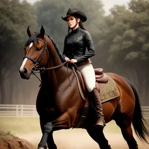 Professional Equestrian Rider in Horseback Riding Competition