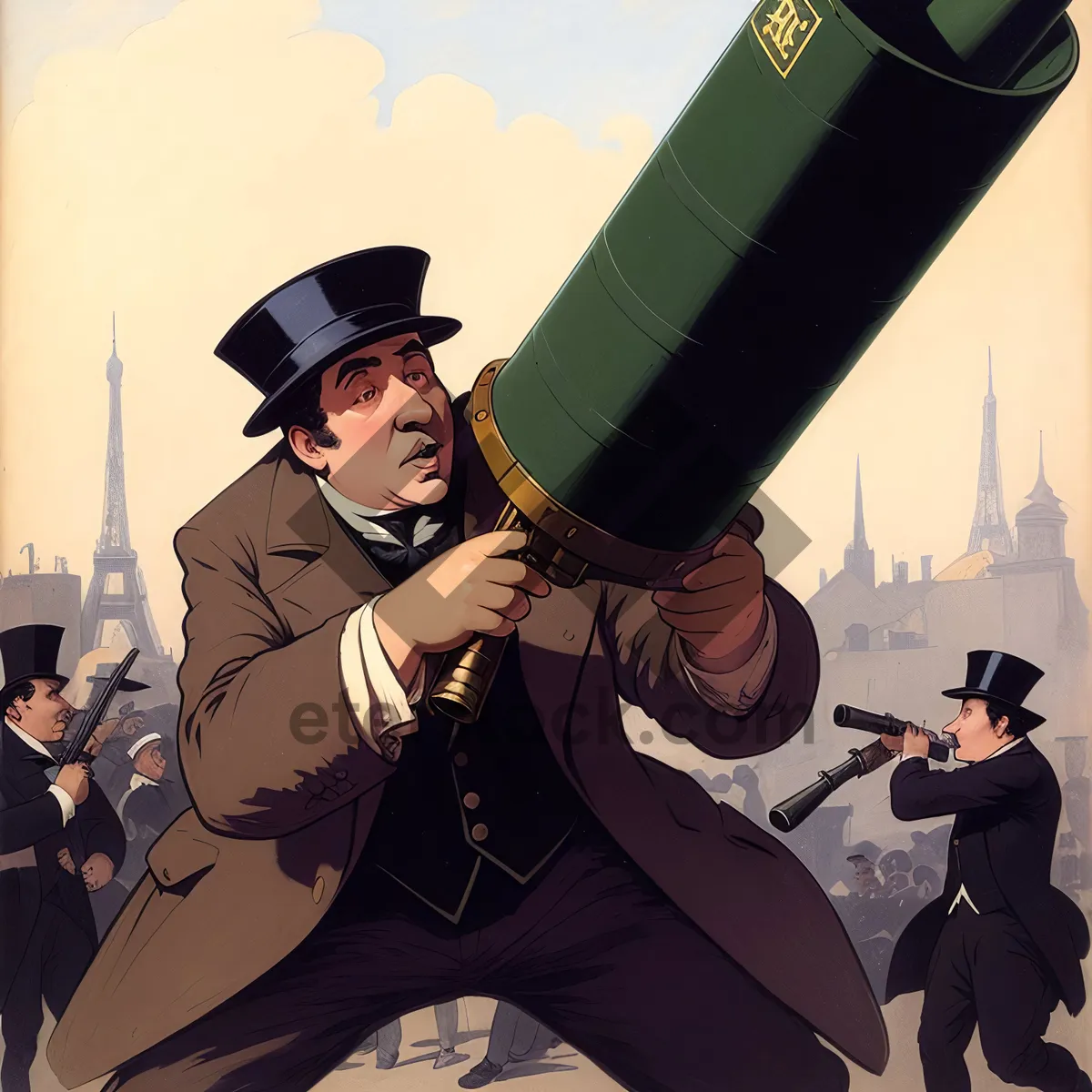 Picture of Man using a megaphone to address people