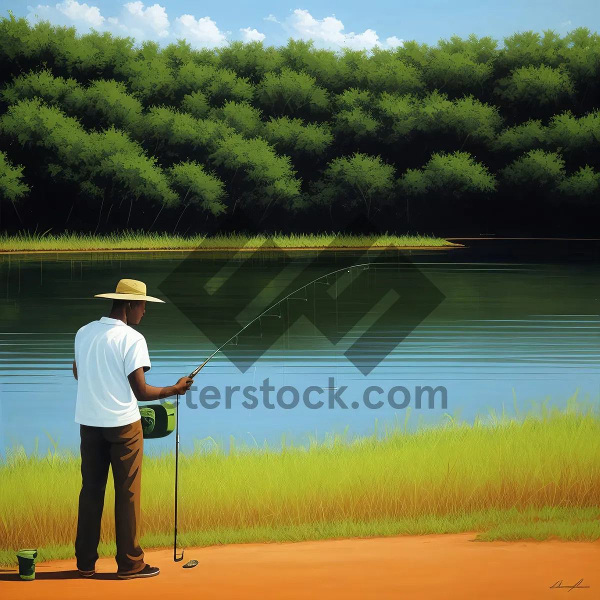 Picture of Active golfer on summer green