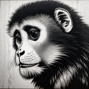 Wild Black Primate with Piercing Eyes