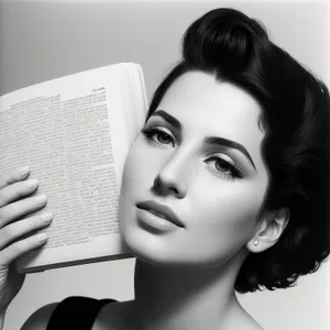 Smiling businesswoman working on laptop.