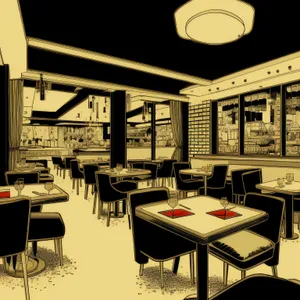 Modern interior design of a stylish restaurant