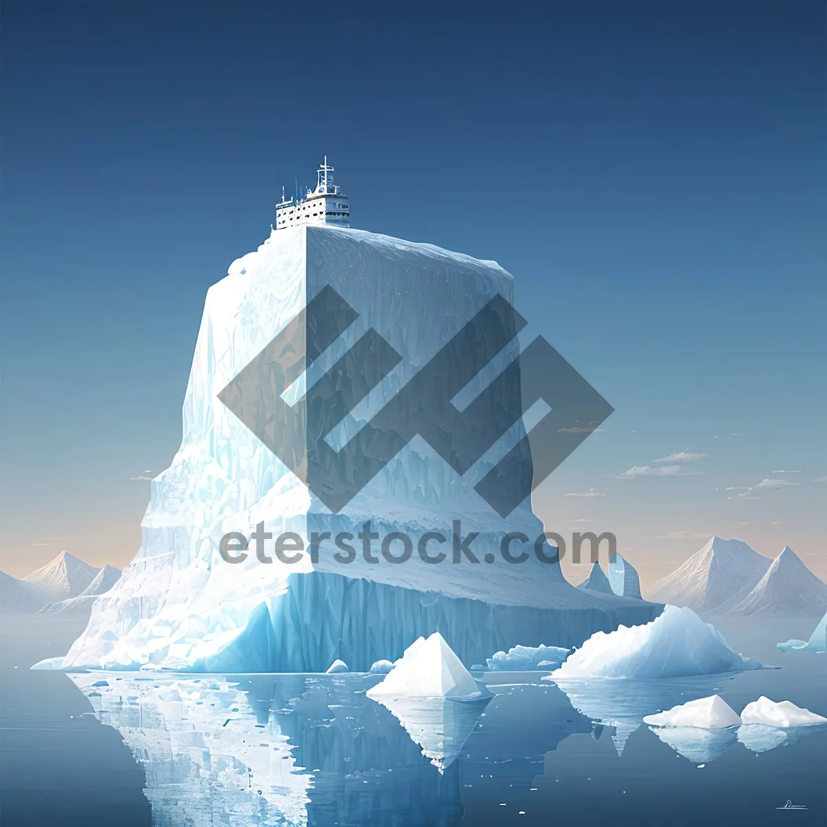 Picture of Majestic Frozen Peaks: Glacial Wonder in Winter's Embrace