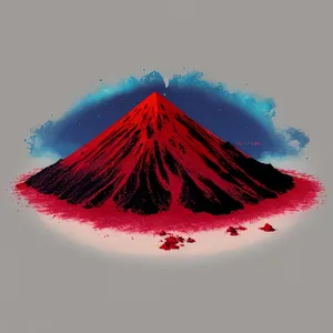 Vibrant Volcanic Mountain Landscape with Artistic Brushstrokes
