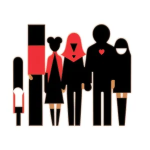 Business Professionals in Silhouette with Briefcases