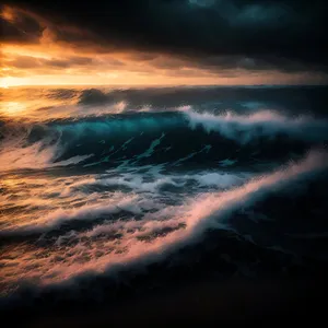 Golden Horizon - Ocean Sunset Reflection