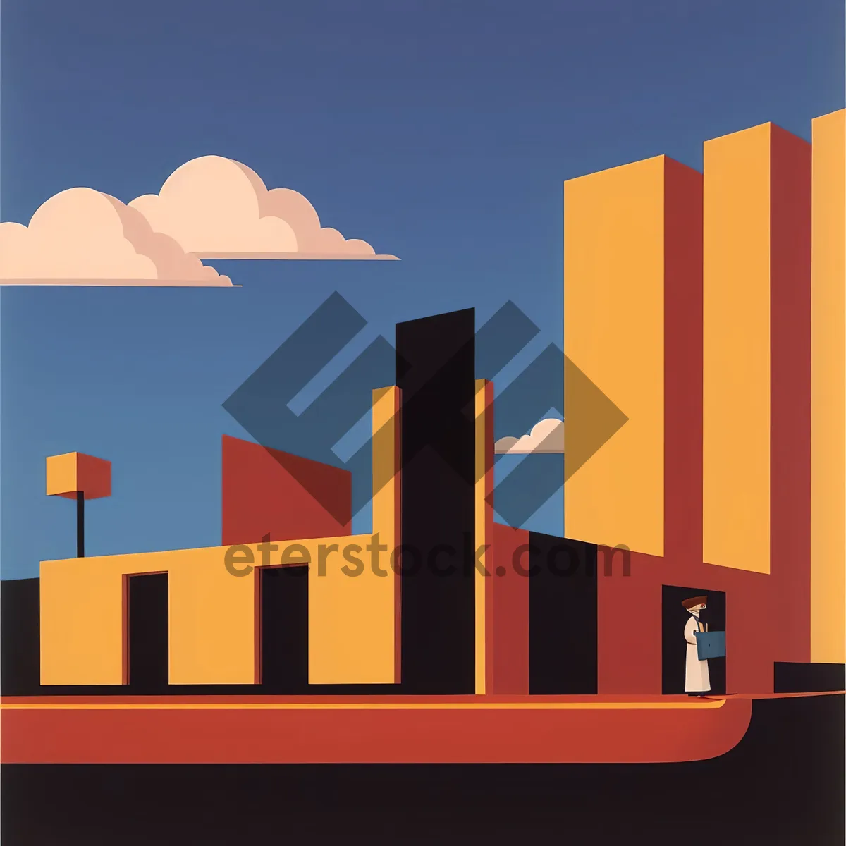 Picture of 3D business symbol sign