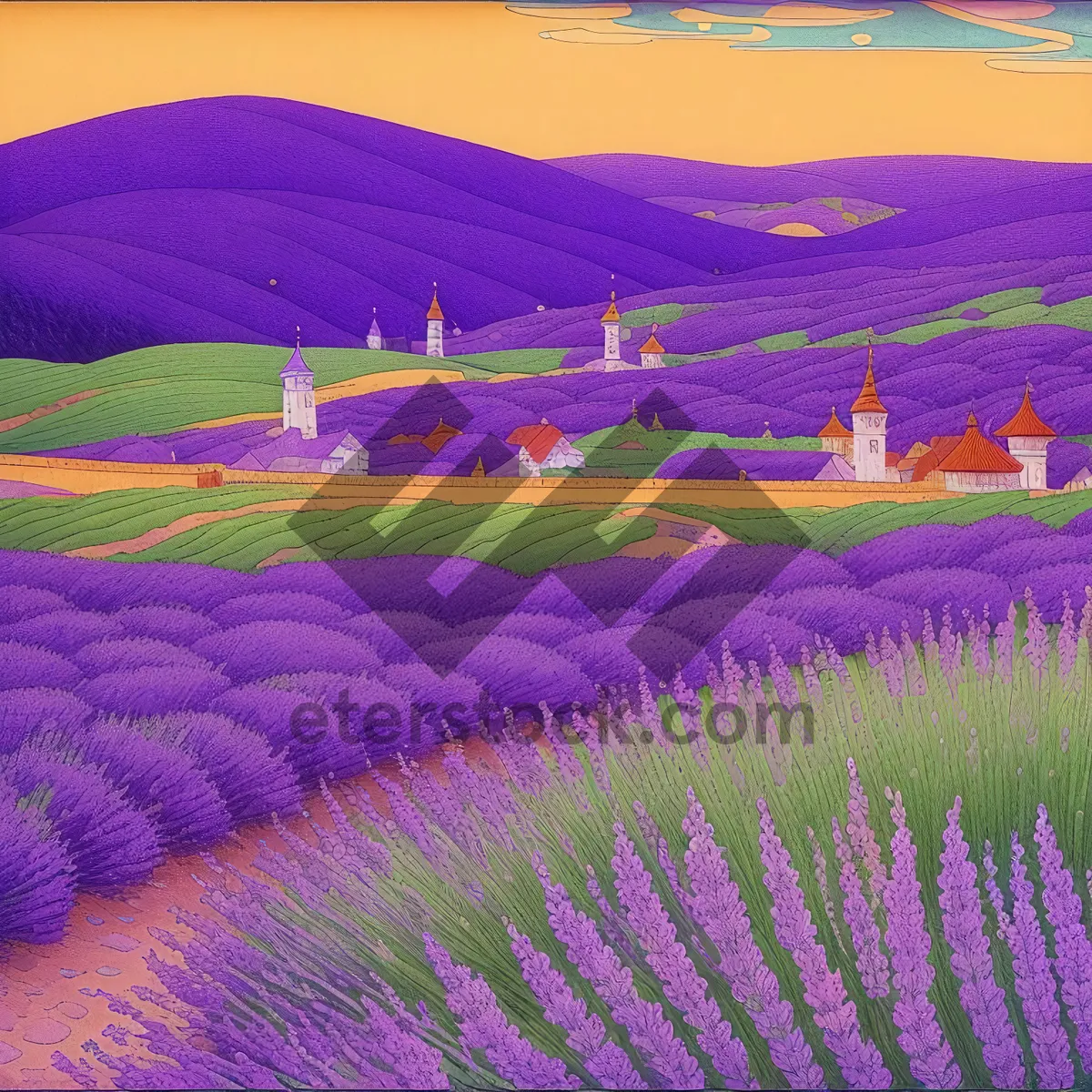 Picture of Lavender Meadow: A Digital Floral Pattern