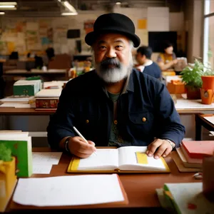 Professional team working in office on laptop together