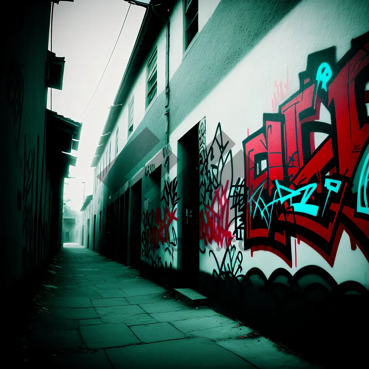 Picture of City Street Art: Old Graffiti Alley Decoration