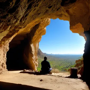 Scenic Sandstone Cliff in Desert Landscape