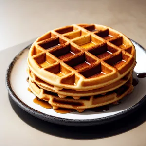 Delicious Chocolate Waffle Cake on Trivet Base