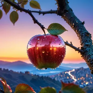 Healthy Winter Holiday Fruit Decoration: Red Delicious Apple Ornament