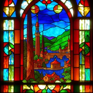 Stained glass marvel of historic cathedral architecture.