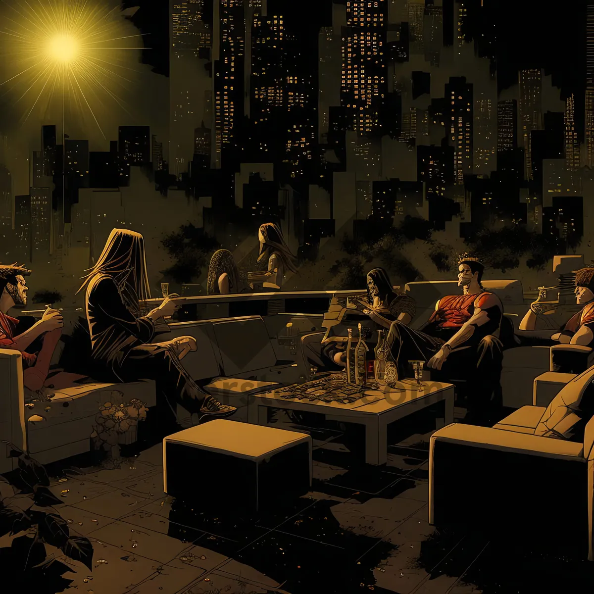 Picture of Classroom with chairs and saxophone on table.