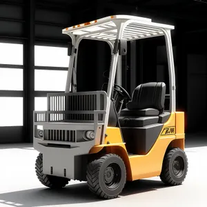 Industrial Forklift Truck Transporting Heavy Cargo