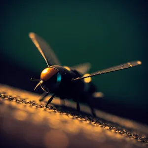 Summer Garden Insect Close-Up: Vibrant Mosquito on Leaf