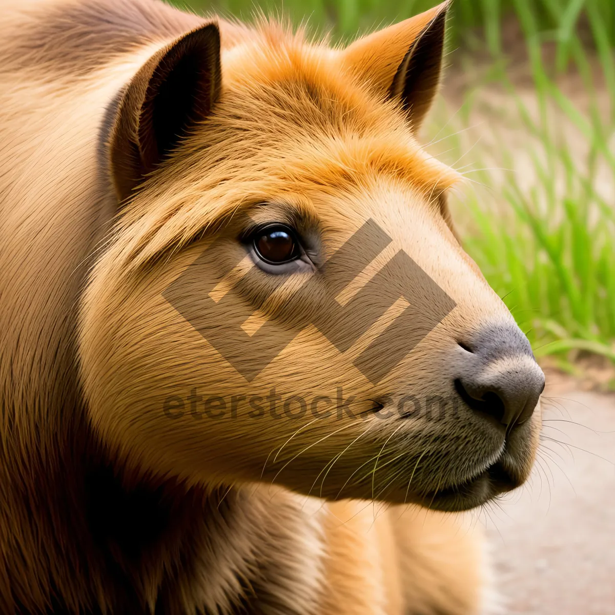 Picture of Majestic Stallion Grazing in Rural Pasture