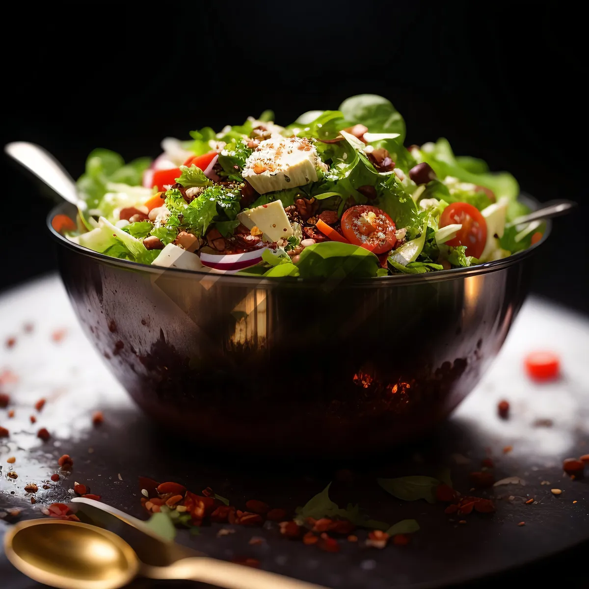 Picture of Vegetarian Salad Bowl with Fresh Veggies
