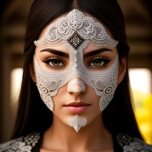 Mysterious Venetian Masquerade Mask with Stylish Makeup