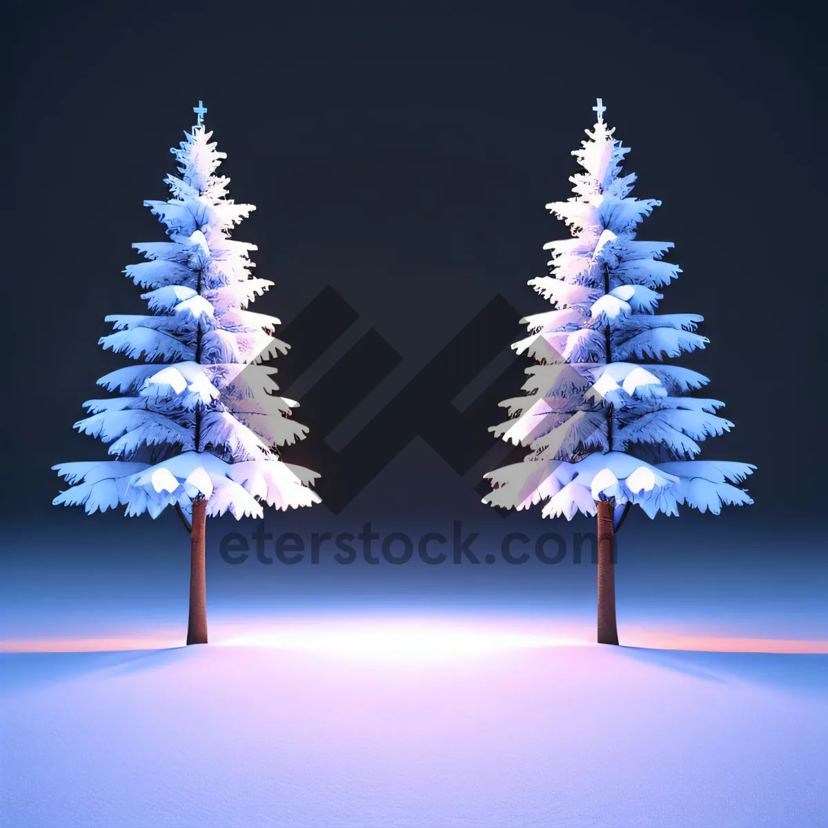 Picture of Festive Evergreen Glistening with Snow: Winter Holiday Tree
