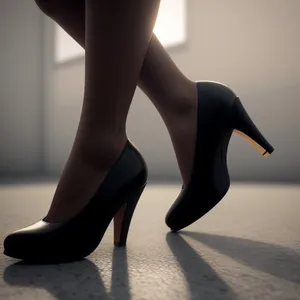 Seductive Black Heels Accentuating Shapely Legs