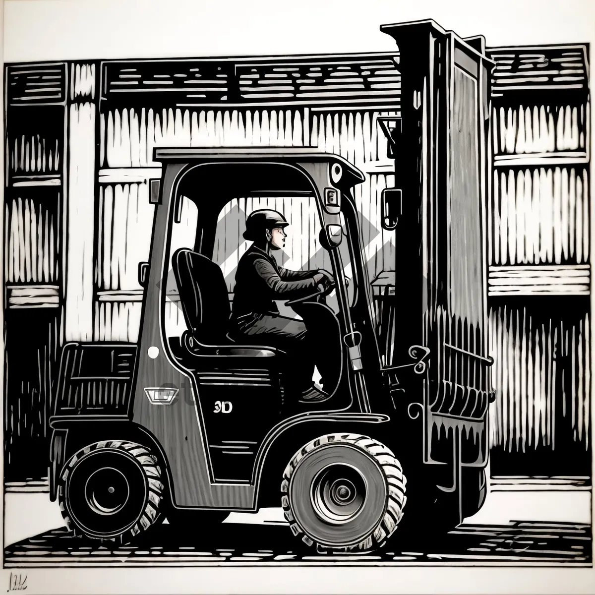Picture of Heavy-duty Forklift Truck in Industrial Transportation