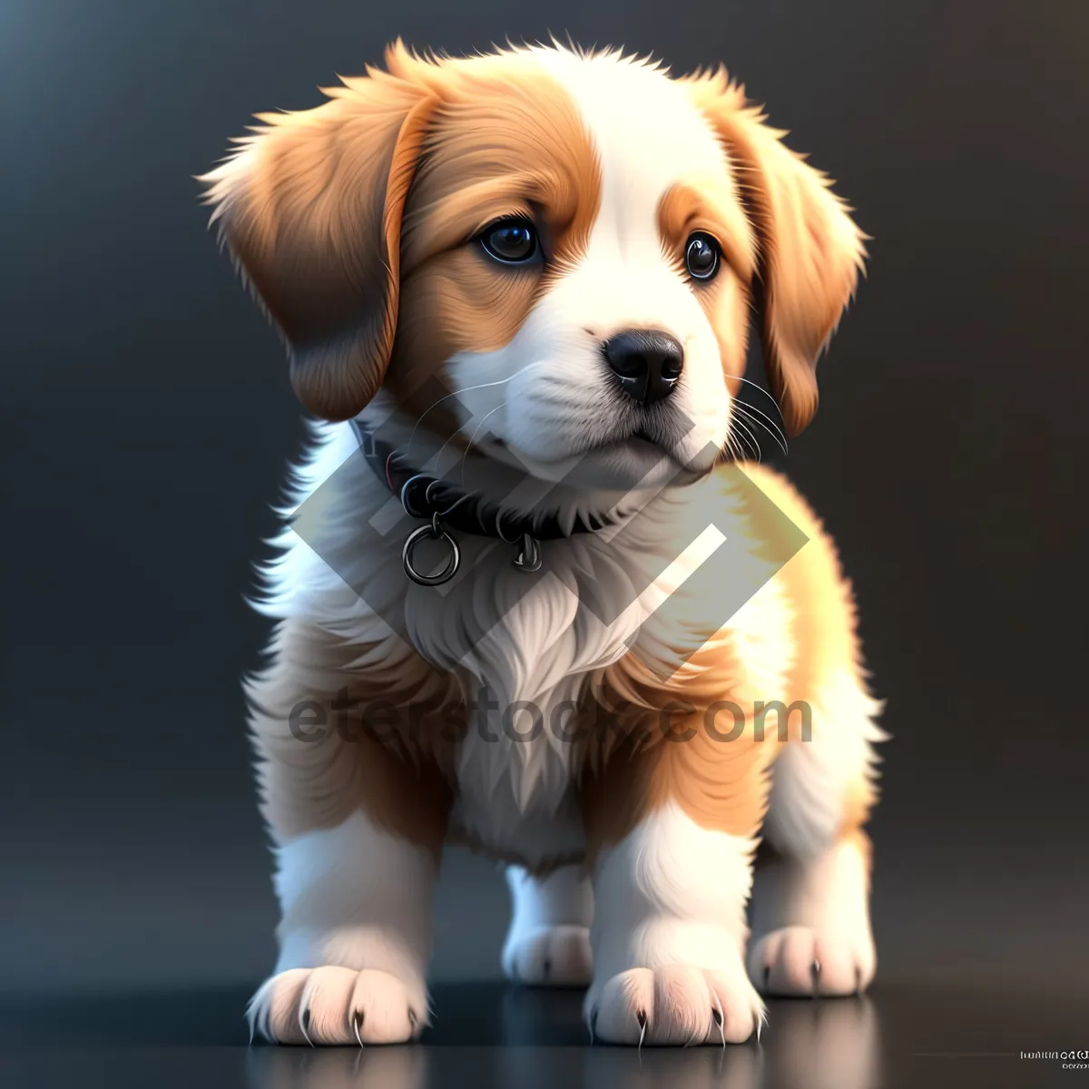 Picture of Golden Spaniel Puppy - Adorable Canine Studio Portrait