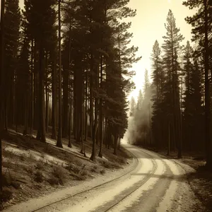 Winter Wonderland Through Frosty Pine Forest