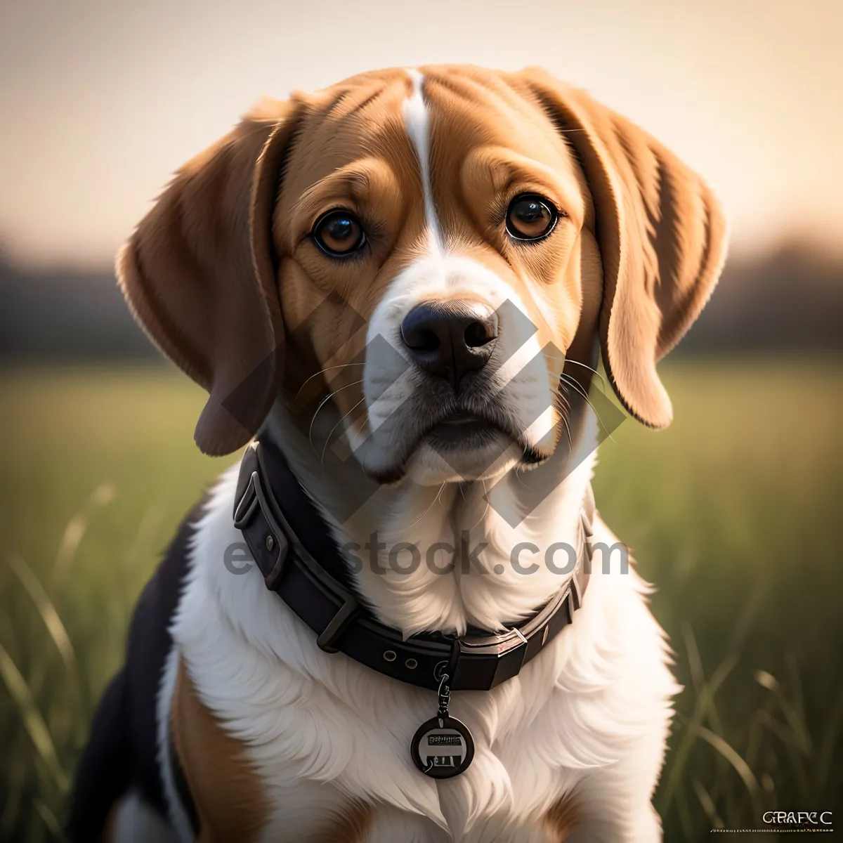 Picture of Canine Cutie Sitting, Captivating and Cute