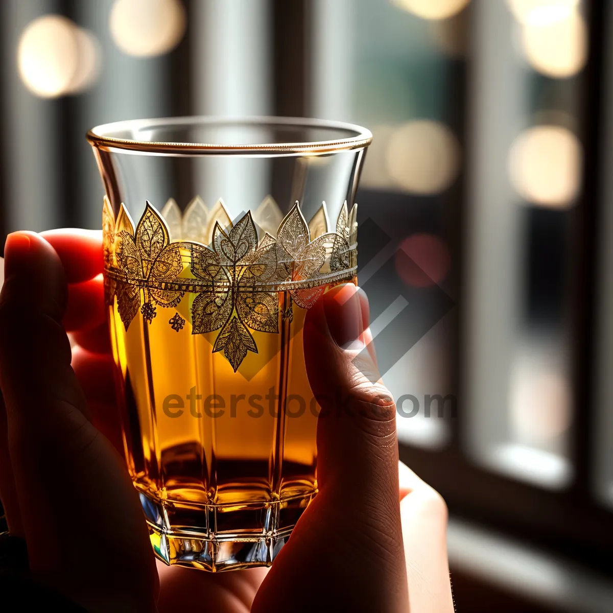 Picture of Sparkling Wine Glass on Table, Celebratory Toast