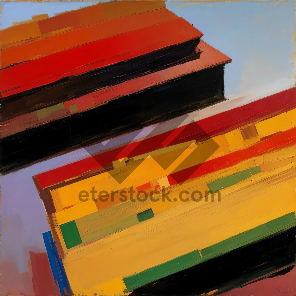 Picture of Vibrant Books Stack: A Colorful Library of Knowledge