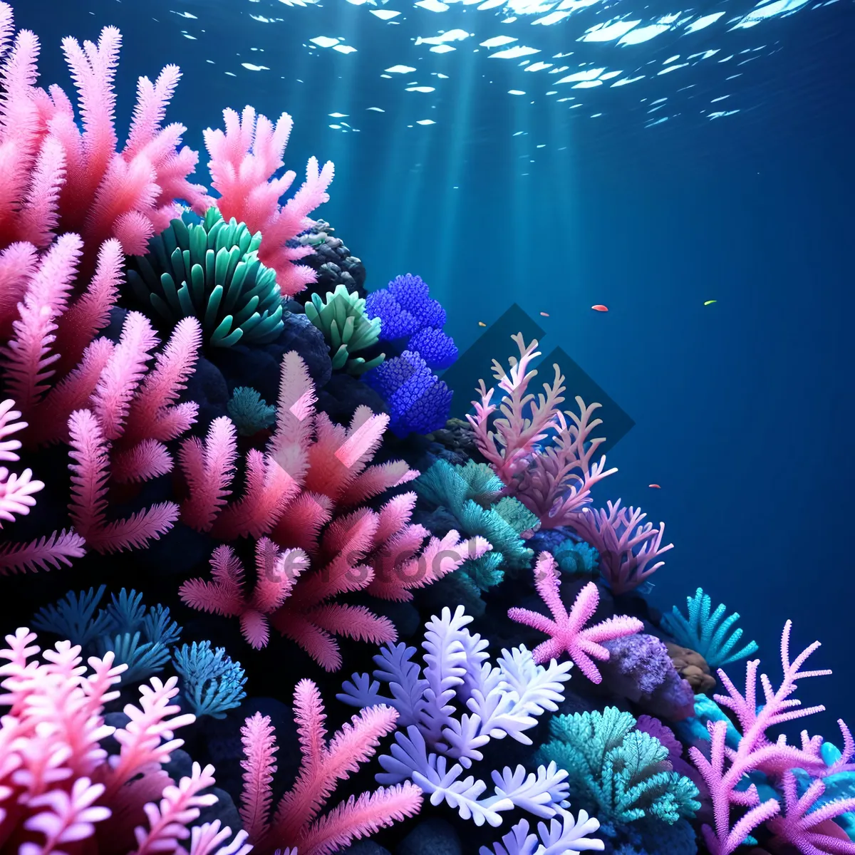 Picture of Vibrant Pink Clover Flower in Colorful Reef