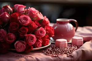 Romantic Rose Petal Teapot with Pink Flowers