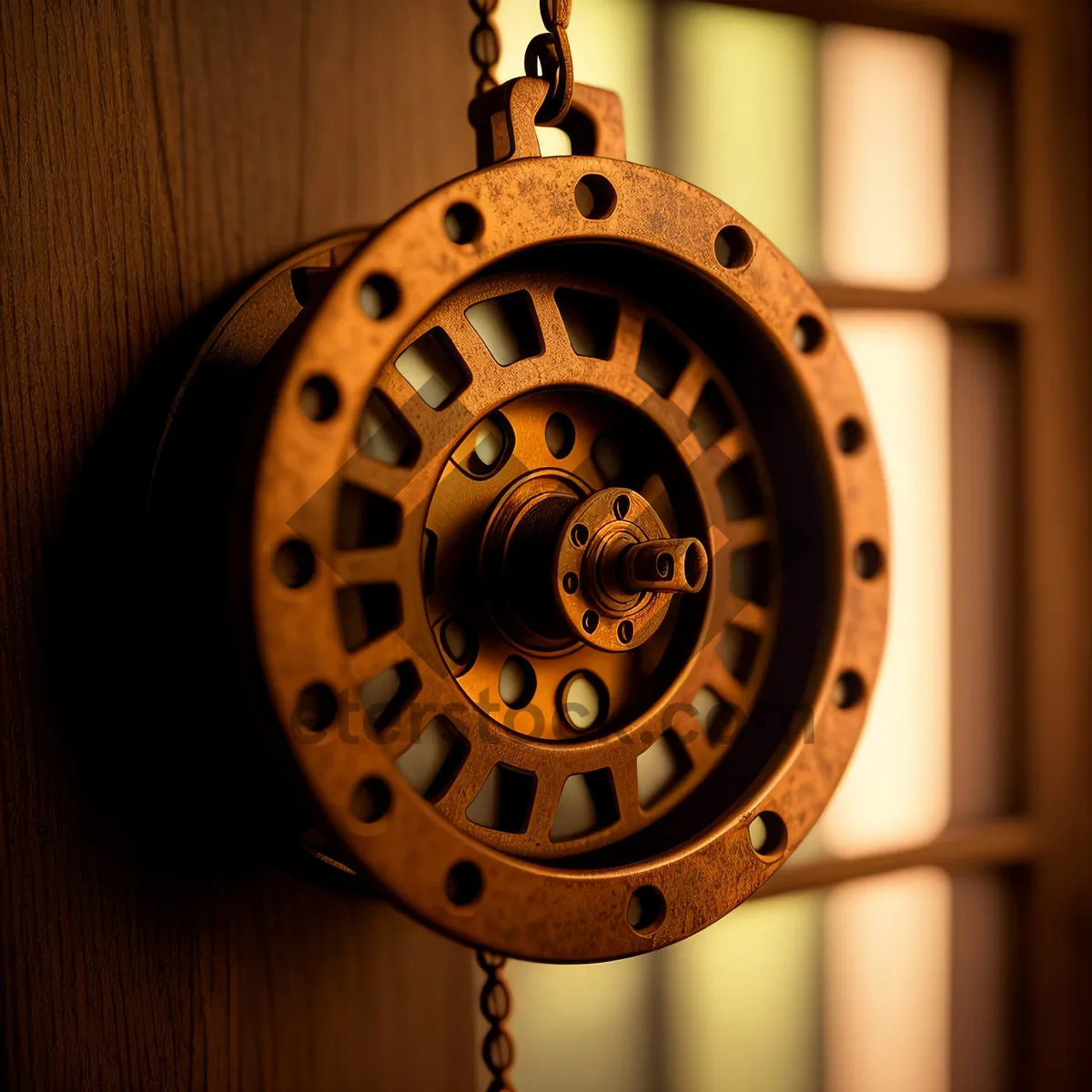 Picture of Antique Metal Clock with Hour and Minute Hands