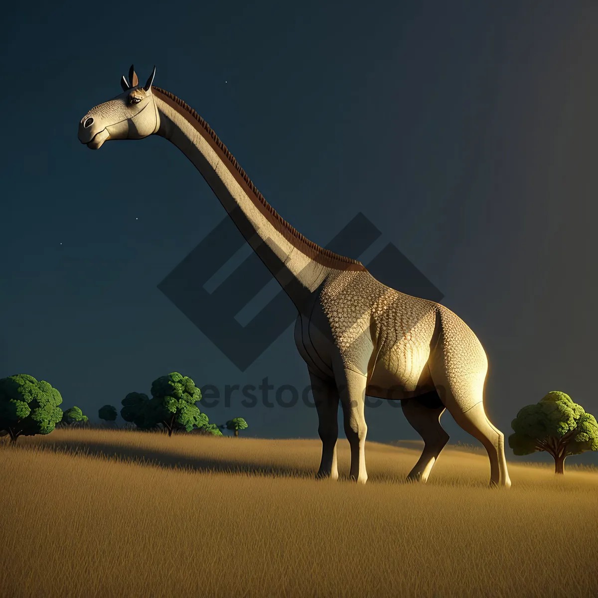 Picture of Majestic Camel Statue in Desert Oasis