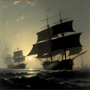 Sailing into Sunset: Nautical Pirates' Vessel