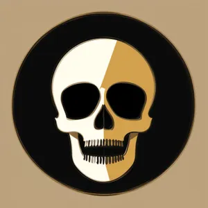 Pirate Skull Head - Deathly Mustache & Horror Symbol