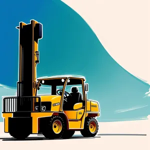Yellow Heavy Duty Forklift Loader at Construction Site