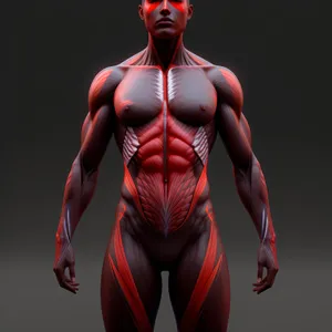 Male Human Anatomy 3D Model - Muscular Skeleton