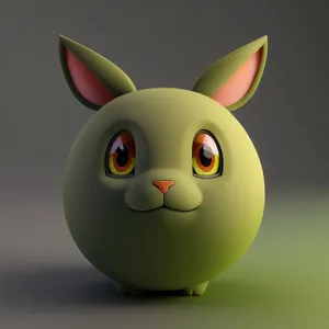 3D Cartoon Bunny Piggy Bank with Money