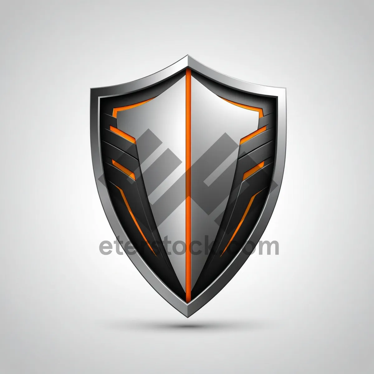 Picture of Shiny Heart Emblem Shield Graphic Design