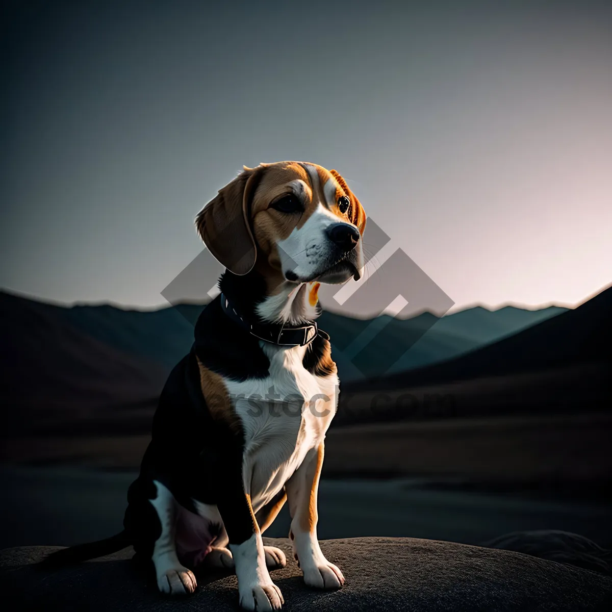 Picture of Adorable Boxer Hound Puppy on Leash