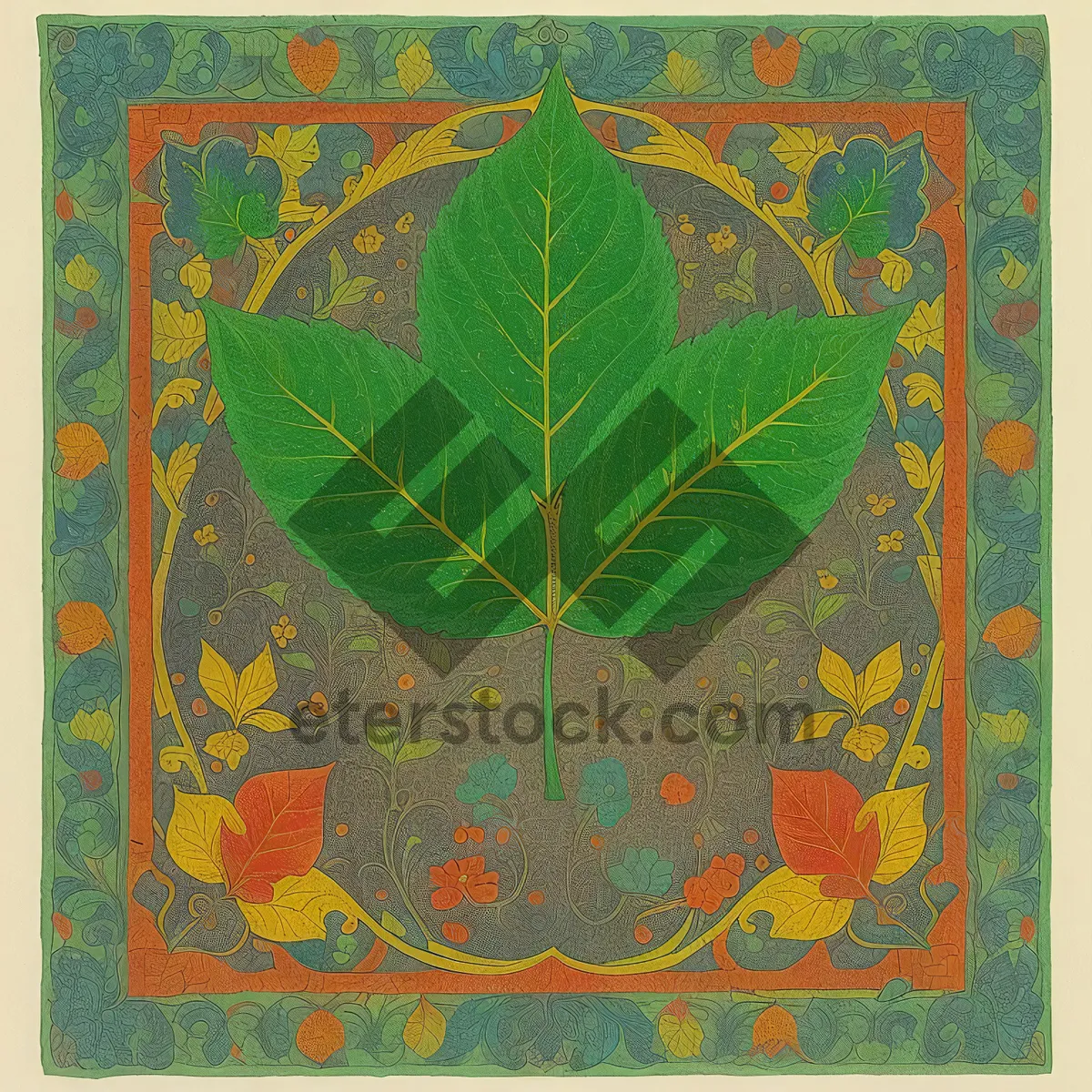 Picture of Vintage Decorative Fabric Mosaic Artwork