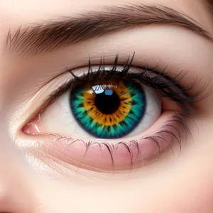 Mascara-clad bright eyes with captivating reflection